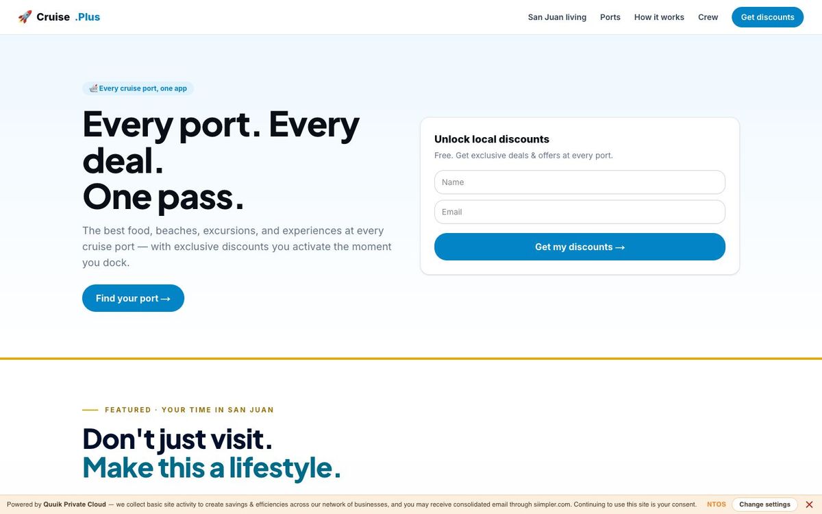 Cruise.Plus — Cruise visitors