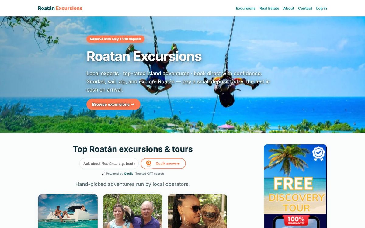 Roatán Excursions — Roatán, Honduras
