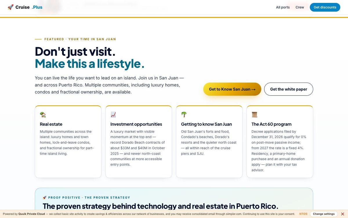 Real estate — Destination · visitor to owner
